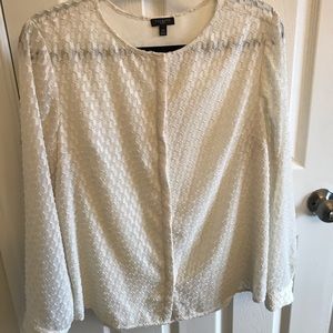 Long sleeved cream blouse, Talbots